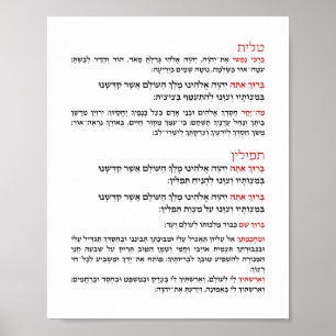 Hebreeuwse zegels voor Tallit en Tefillin Poster