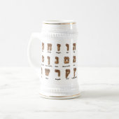 Hébreu Alef Bet Mug - Grand (Devant gauche)