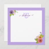 Hébreu Monogramme SHIN Carte de remerciements pers (Devant / Derrière)