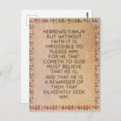 Hébreux 11:6 Carte de mémorisation de verset bibli (Devant / Derrière)