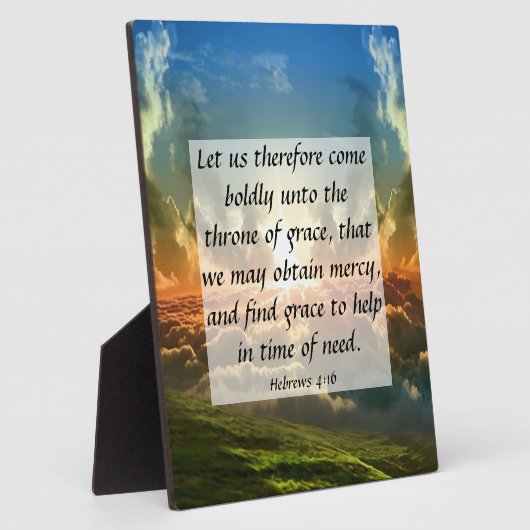 Hébreux 4:16 Plaque (Côté)