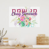 Hebrew Chag Sameach - Happy Jewish Feestdagen Poster (Keuken)