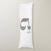 Hebrew Letter 'TET' made with Diamonds Lichaamskussen (Voorkant Verticaal)