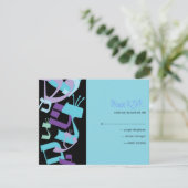 HEBREW LETTERS TREE Bar Mitzvah Reply Card RSVP Kaartje (Staand voorkant)