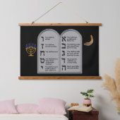 HEBREW NUMBERED TEN COMMANDMENTS HANGEND WANDKLEED (Slaapkamer)