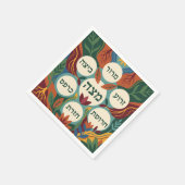 Hebrew Pesach Seder Plate for Passover Dinner  Servet (Hoek)