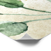 Hebrew Rosh Hashana Greetings Waterverf Leaves Poster (Hoek)