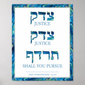 Hebrew Tzedek Justice Giclée Poster (Voorkant)