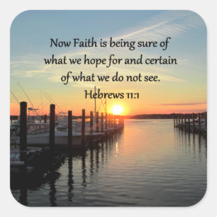 HEBREWS 11:11 SUNSET ONTWERP VIERKANTE STICKER