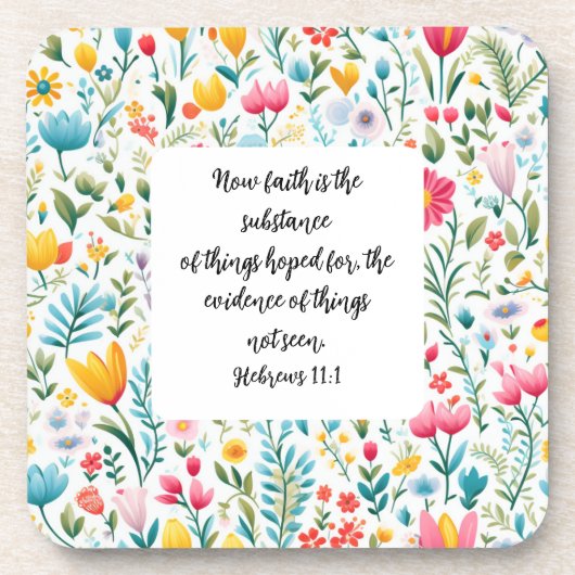 Hebrews 11:1 Coaster Bier Onderzetter (Voorkant)