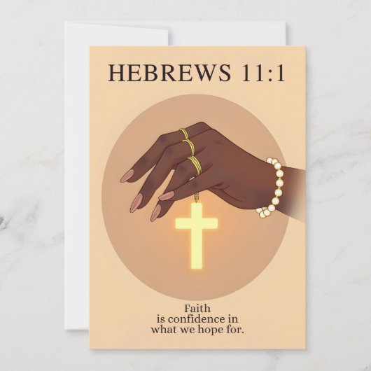Hebrews 11:1 Faith Confidence Scripture Art Feestdagenkaart (Voorkant)