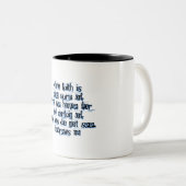 Hebrews 11:1 tweekleurige koffiemok (Voorkant rechts)