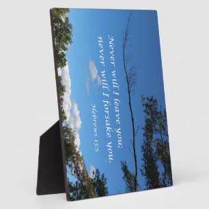 Hebrews 13:5 Never will I leave you Fotoplaat