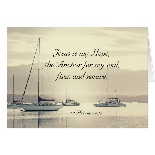 Hebrews 6:19 Jesus Anchor for my soul, Card (Devant horizontal)