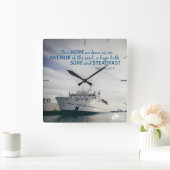 Hebrews 6:19 Wall Clock Vierkante Klok (Huis)