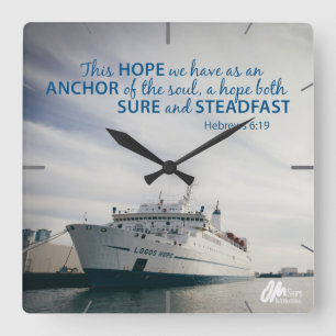 Hebrews 6:19 Wall Clock Vierkante Klok