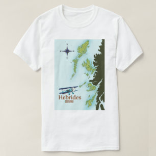 Hebriden Scotland reiskaart. T-shirt