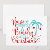 Hebt een strandkerstfeestje feestdagenkaart (Voorkant / Achterkant)