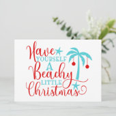 Hebt een strandkerstfeestje feestdagenkaart (Staand voorkant)