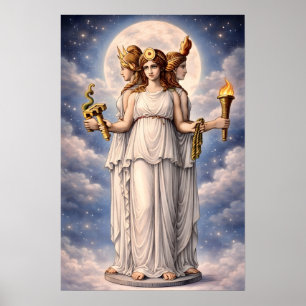 Hecate Drievoudige Godin Hemelse Maan Kunst – myth Poster