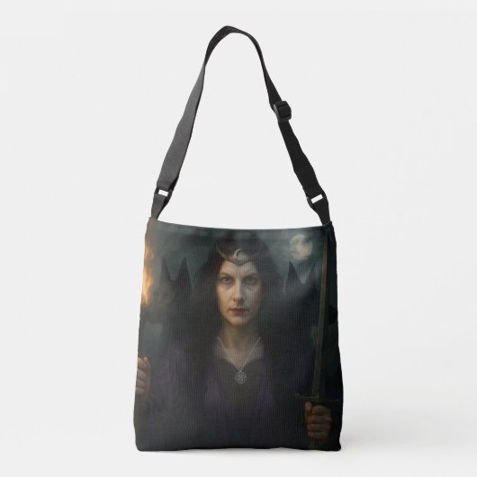 Hecate, godin van het kruispunt crossbody tas (Achterkant)