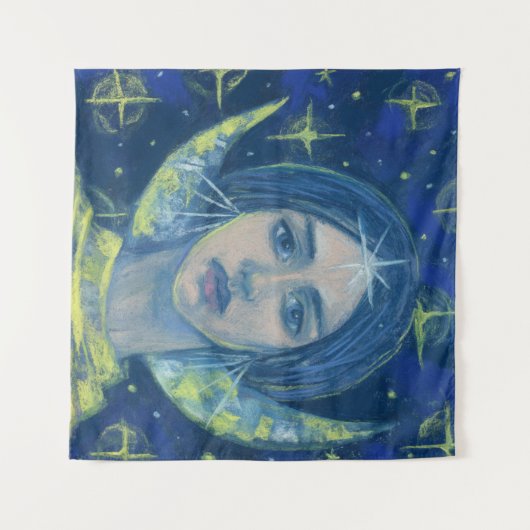 Hecate, moongodin, pastelschilderingen, fantasieku wandkleed (Voorkant (horizontaal))