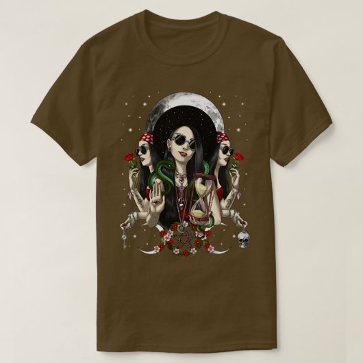 Hecate Triple Moon Goddess T-shirt (Design voorkant)