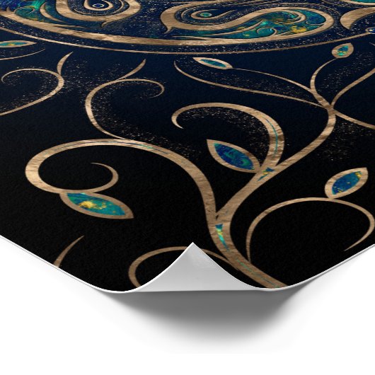 Hecate Wheel Ornament Marble and Gold Poster (Hoek)