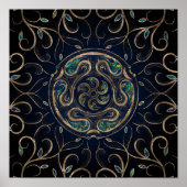 Hecate Wheel Ornament Marble and Gold Poster (Voorkant)