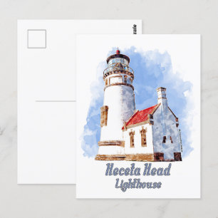 Heceta Head Lighthouse Waterverf - Eindhoven Briefkaart