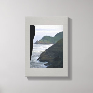 Heceta Head Lighthouse & Zee Lions, OF Canvas Afdruk