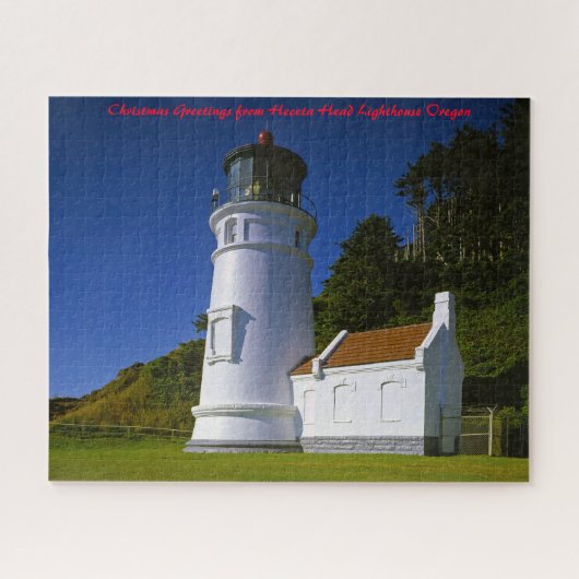 Heceta Head vuurtoren Oregon. kerstcadeautjes Legpuzzel (Horizontaal)