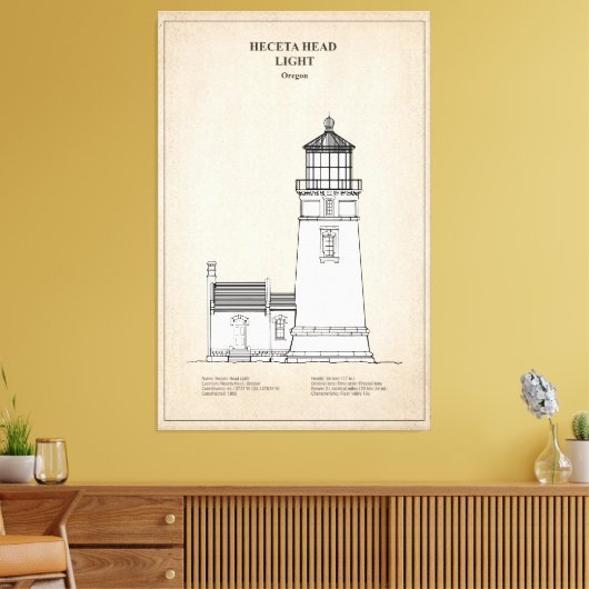 Heceta Head vuurtoren - Oregon - SBD Canvas Afdruk (Insitu (Woonkamer))