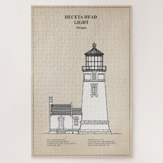 Heceta Head vuurtoren - Oregon - SBD Legpuzzel (Verticaal)