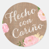 Hecho con cariño Autocollant espagnol pour la nour