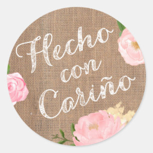 Hecho con cariño Spaanse sticker voor zelfgemaakt