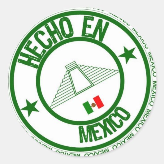 Hecho en Mexico Ronde Sticker (Voorkant)