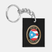 Hecho en Puerto Rico Gold Seal Sleutelhanger (Voorkant Links)