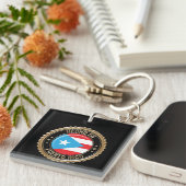 Hecho en Puerto Rico Gold Seal Sleutelhanger (Voorkant Rechts)