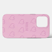 Hecht Eenvoudig met hand getekend, ruitroze Case-Mate iPhone Case (Achterkant (horizontaal))