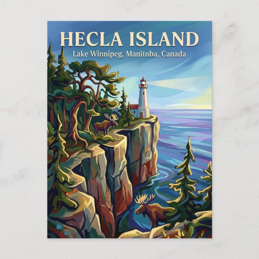 Hecla Island Canada -> Het eiland Hecla Canada Briefkaart (Voorkant)