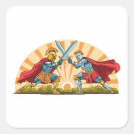 Hector and Achilles Vierkante Sticker