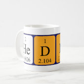 Heddy nom de table périodique mug (Devant gauche)