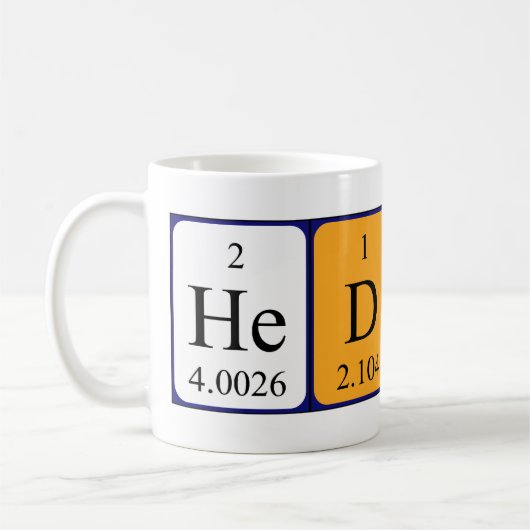 Heddy nom de table périodique mug (Gauche)