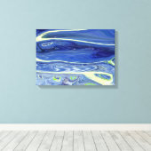 Hedendaags abstract blauw swirl design canvas afdruk (Insitu (Houten vloer))