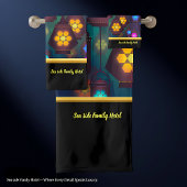 Hedendaags abstract in meerkleurige lantaarn bad handdoek