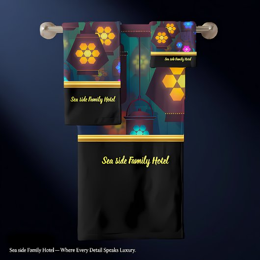 Hedendaags abstract in meerkleurige lantaarn bad handdoek