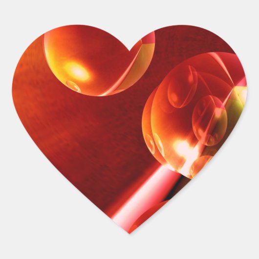 Hedendaags Abstract kunstwerk van Serdar Hizli Hart Sticker (Voorkant)