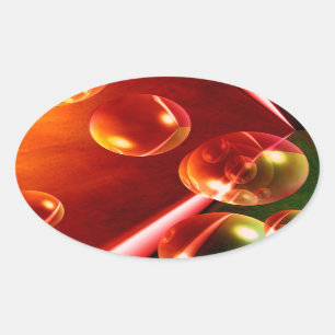 Hedendaags Abstract kunstwerk van Serdar Hizli Ovale Sticker