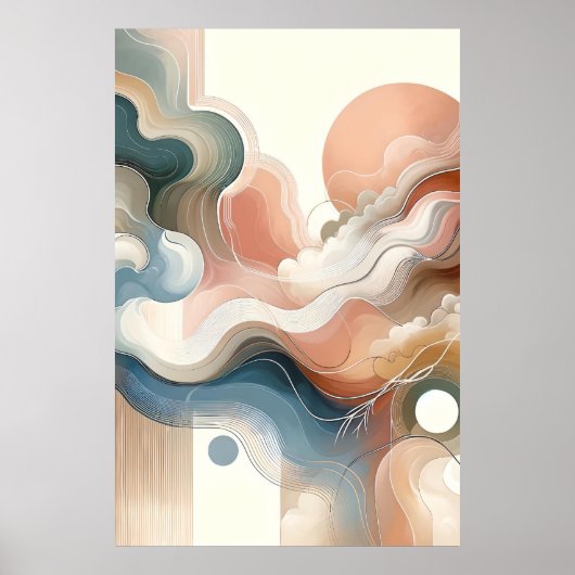 Hedendaags Abstract Landschap Poster (Voorkant)